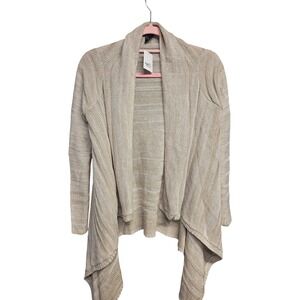 Rue21 Womens Tan Cream Marled Open Front Waterfall Cardigan Sweater Medium NEW